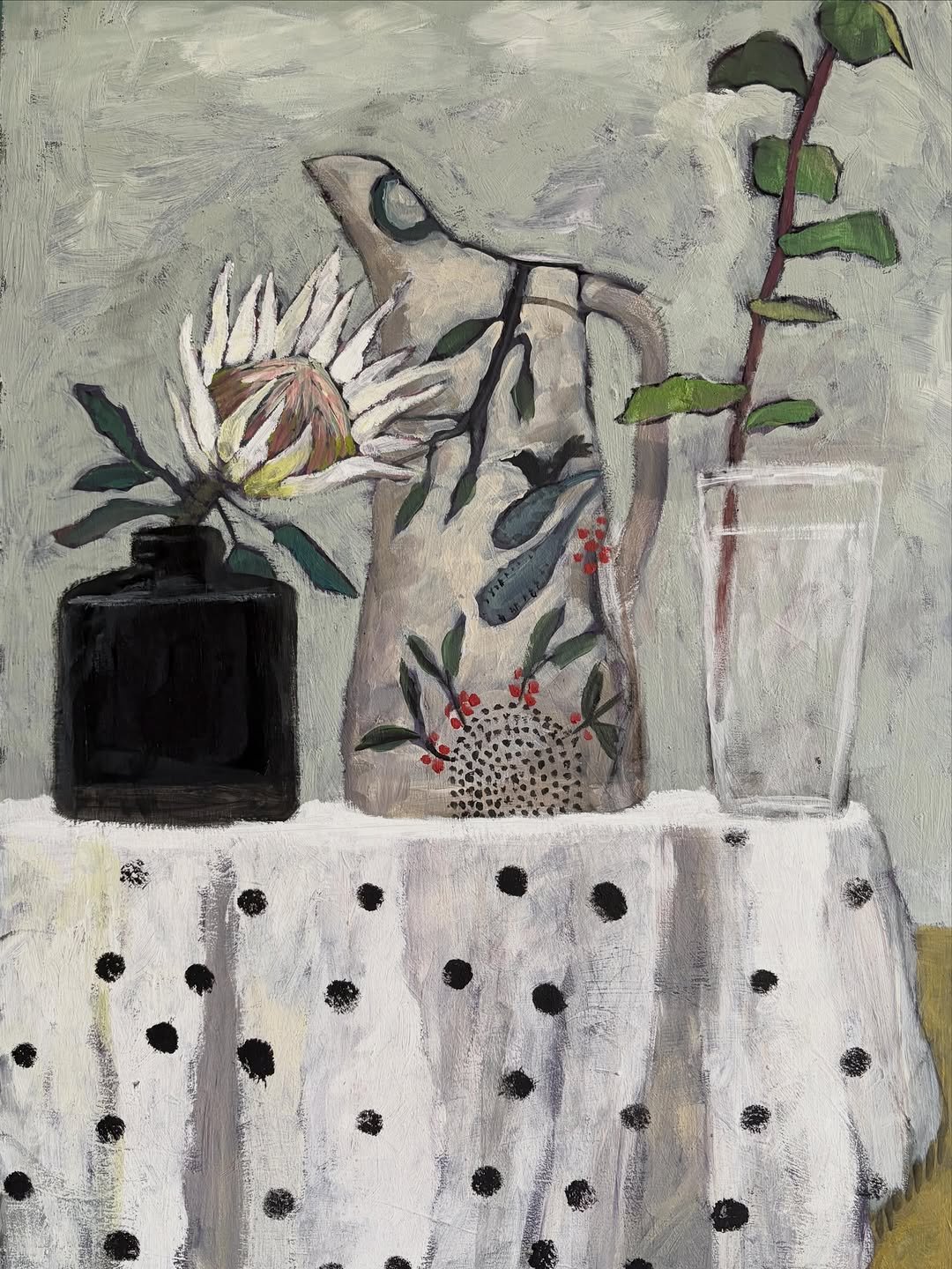 Still life, acrylics on plywood. 40 x 60cm